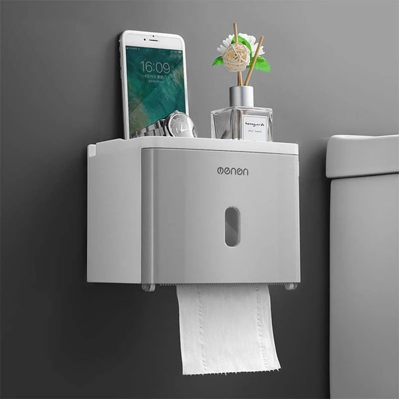 Toilet Paper Holder Waterproof Storage Box Wall Mounted Toilet Roll Dispenser Portable Toilet Paper Holder Bathroom Accessories
