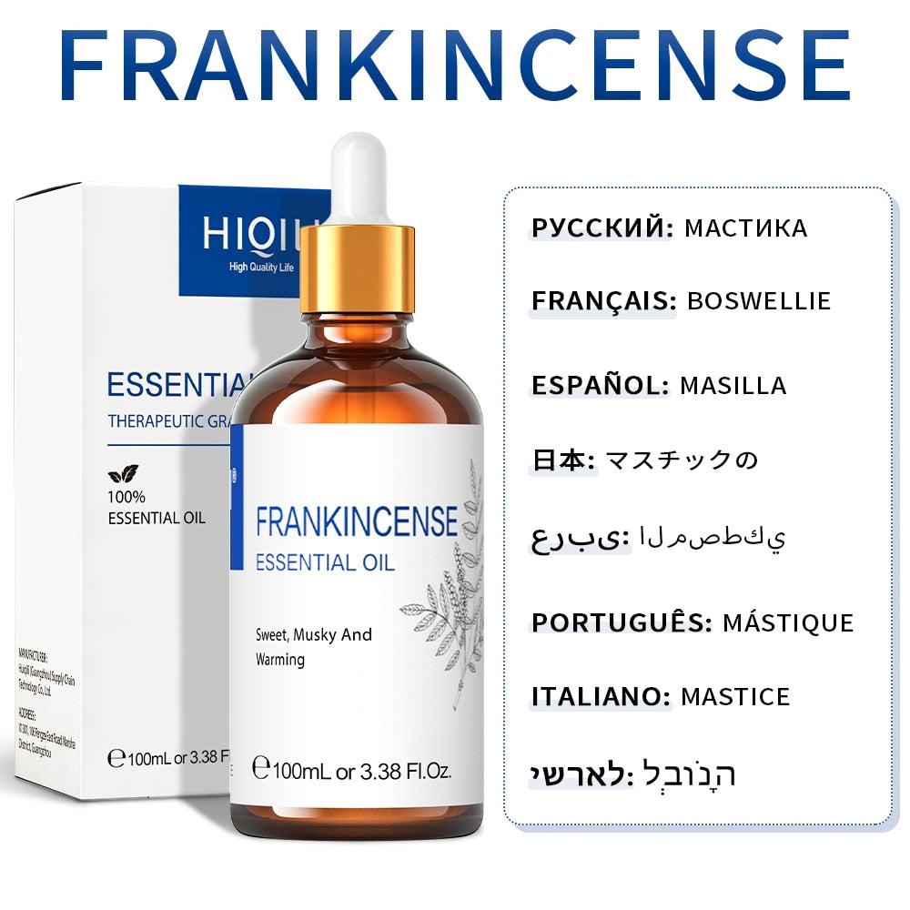 HIQILI 100ML Frankincense Essential Oils,100% Pure Nature for Aromatherapy | Use Diffuser,Humidifier,Massage | Relieve Stress - youronestopstore23