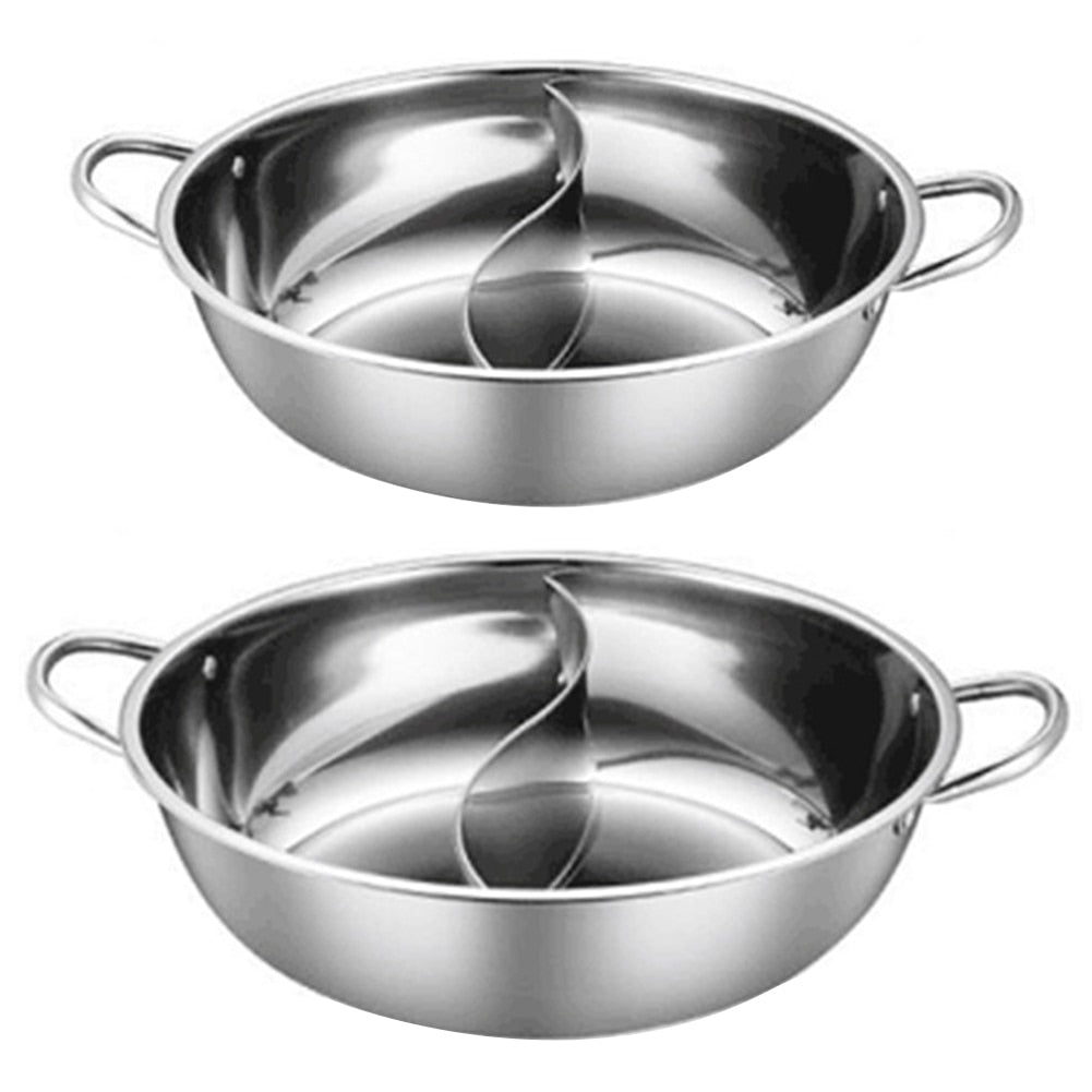 Stainless Steel Twin Divided Double Pot Hotpot Cooker Gas Stove Compatible - youronestopstore23