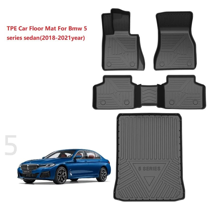 Car Interior Accessories Floor Mat For  Bmw 1 3 6 7 Series X3 X5 Durable TPE ECO Material Carpet Full Set With Trunk Mat