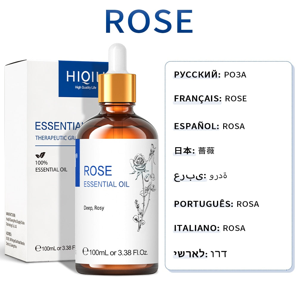HIQILI 100ML Rose Essential Oils,100% Pure Nature for Aromatherapy | Used for Diffuser,Humidifier,Massage | Perfume DIY - youronestopstore23