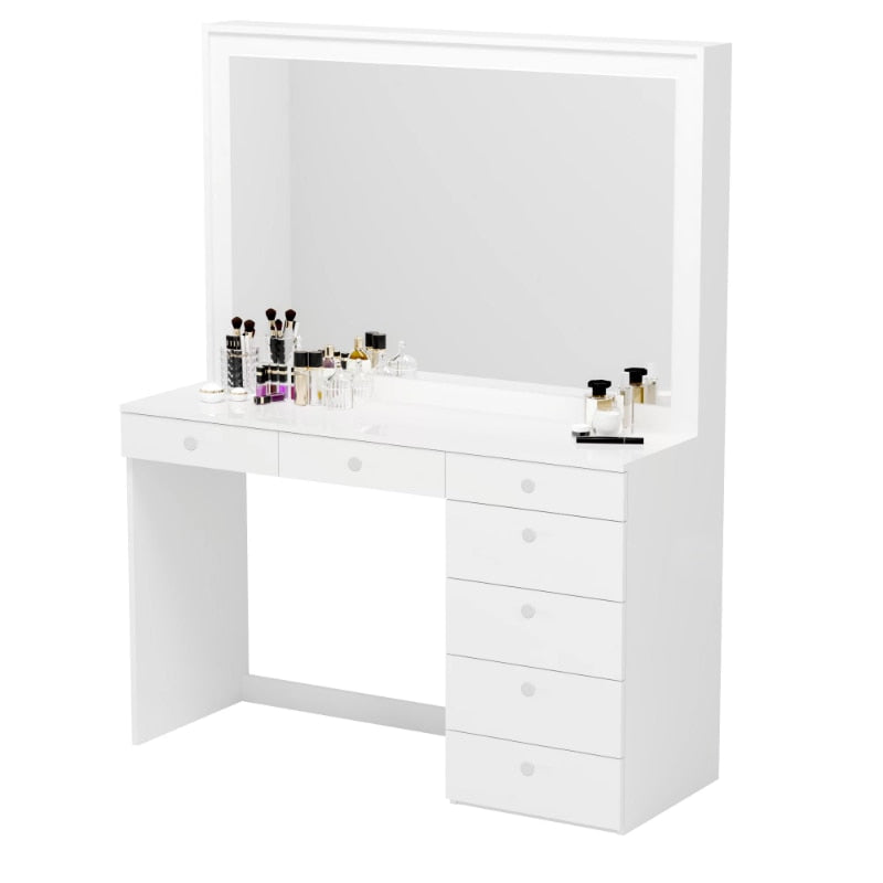 Ember Interiors Caris Modern White Painted Vanity Table, for Bedroom makeup table vanity desk
