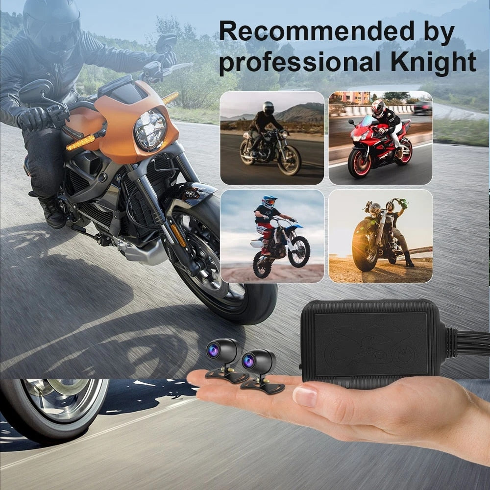 Dual 1080P Motorcycle Dashcam Wifi Camera Video Recorder DVR System Waterproof Wired Control Loop Record G-Sensor No Screen - youronestopstore23
