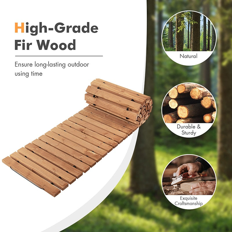 Outdoor 8 Feet Roll-out Weather-Resistant Patio Hardwood Pathway - youronestopstore23