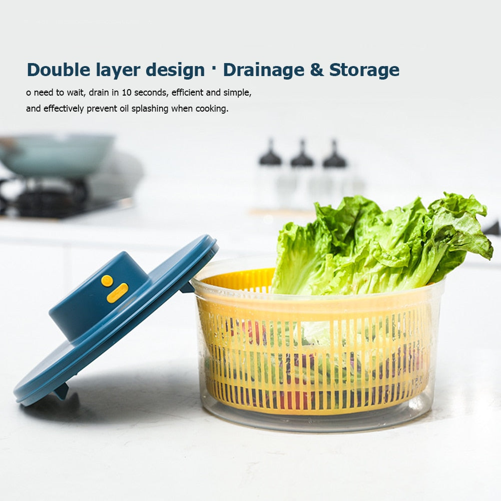 Electric Salad Dehydrator Washing Fruit And Vegetable Drainer Storage Basket Electric Vegetable Dryer Kitchen Tools - youronestopstore23
