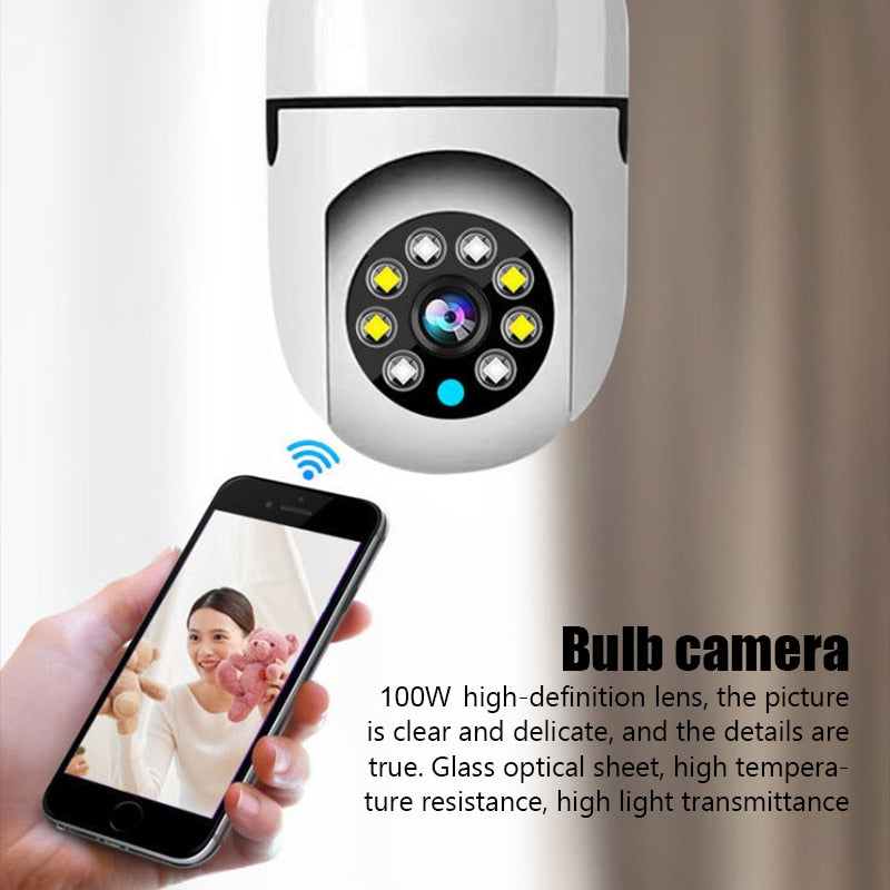 2.4G Wifi Bulb Surveillance Camera Home Night Vision Wireless Camera 1MP CCTV Video Security Protection Camera Wifi IP Monitor - youronestopstore23