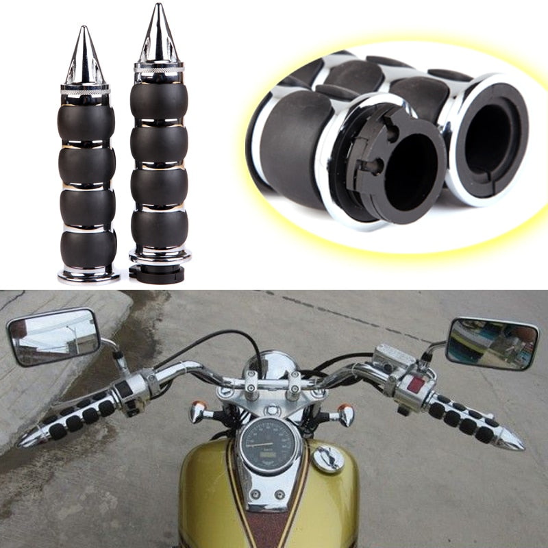 1Pair 25mm 1&quot;  4-Ring Air Cushioned Hand Grips w/ Throttle For Harley Honda Kawasaki Suzuki Yamaha Bikes Cruiser Chopper Custom - youronestopstore23