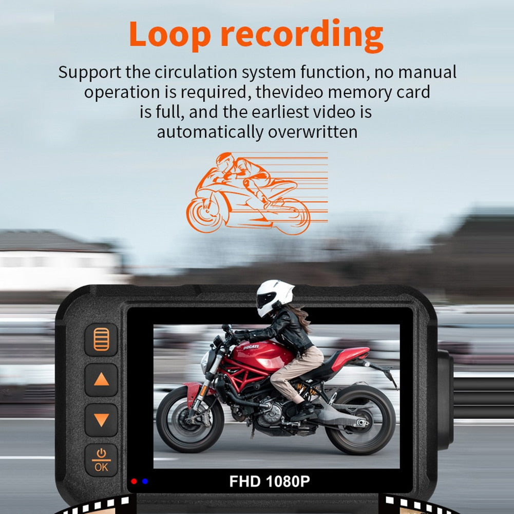 Motorcycle DVR 120° Front+Rear Dash Camera Motorcycle 1080P Dash Cam Video Recorder Front Rear View Waterproof Motorcycle Camera - youronestopstore23