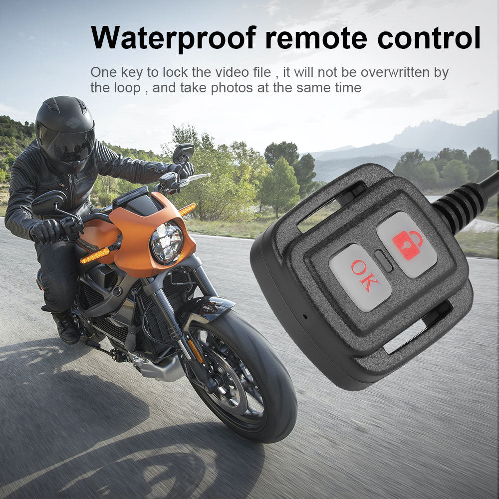 Dual 1080P Motorcycle Dashcam Wifi Camera Video Recorder DVR System Waterproof Wired Control Loop Record G-Sensor No Screen - youronestopstore23