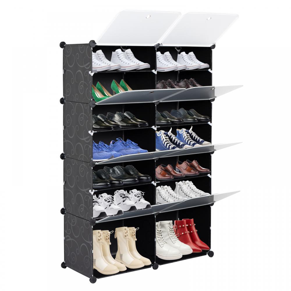 28 Pairs Shoe Cabinet Racks Organizer Hardened Plastic Shoe Boxes Stackable Shoe Cabinet Sneakers Storage Box Home Furniture