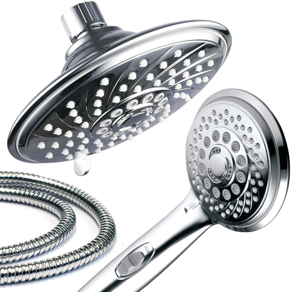 BOUSSAC 30-Setting 3-way Rainfall Shower Head Combo, Chrome, Shower Head High Pressure, Bathroom Accessories Shower