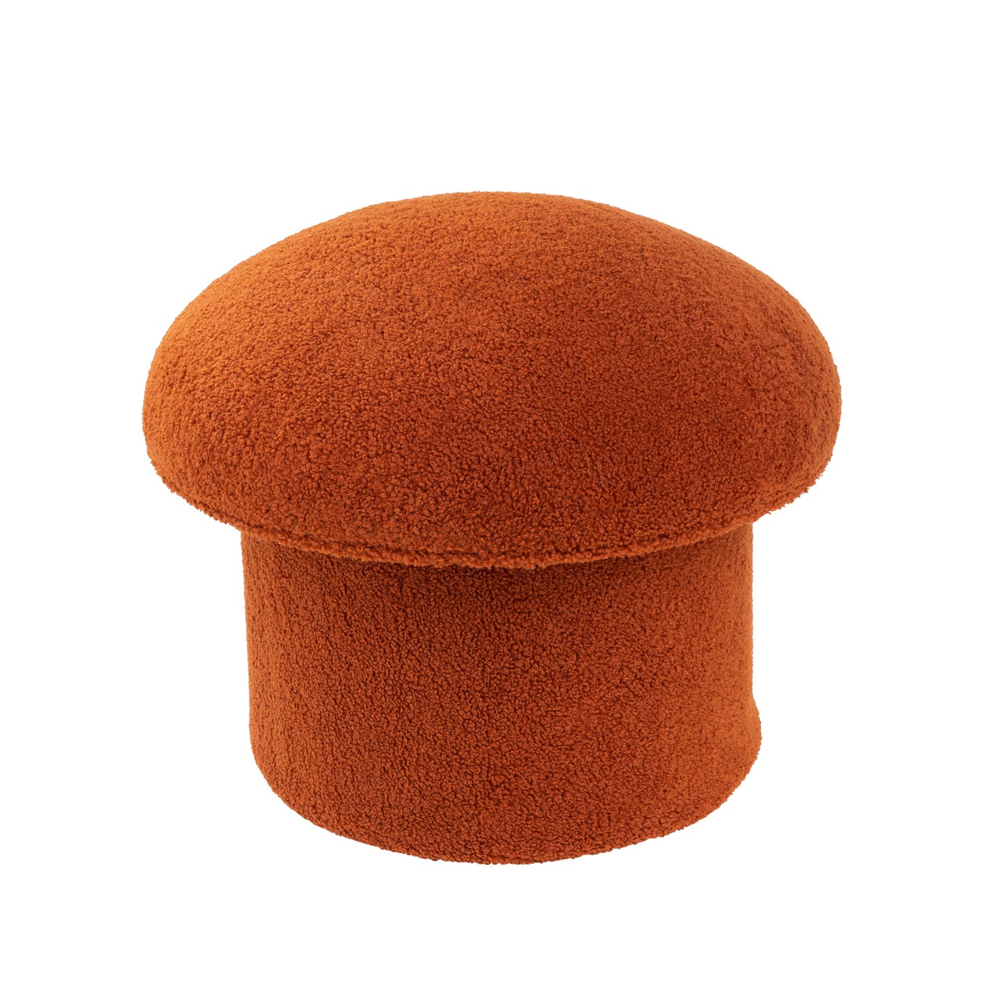 Boucle Mushroom Upholstered Storage Ottoman, Cream