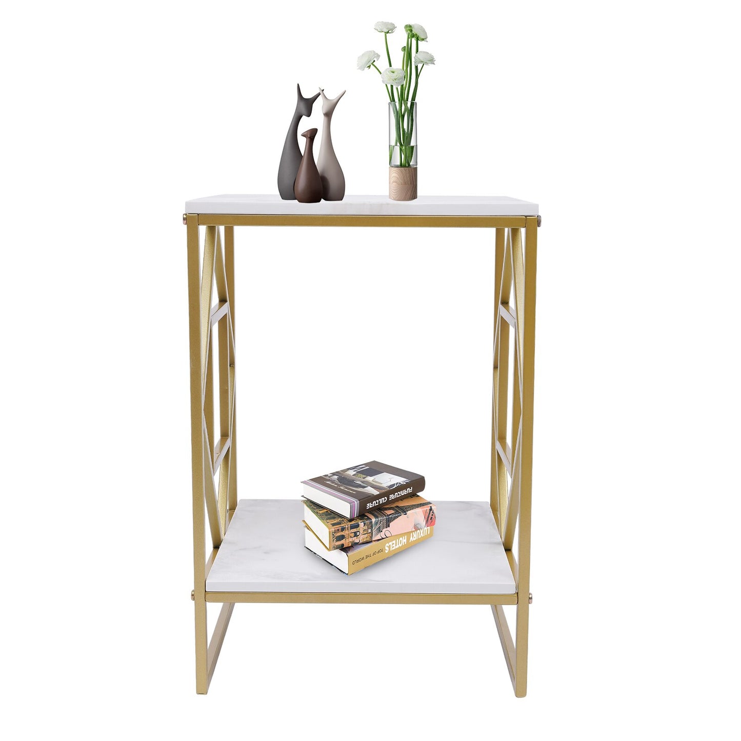 Modern Gold Painted End Table Minimalist Design End Table Tabletop Nightstand