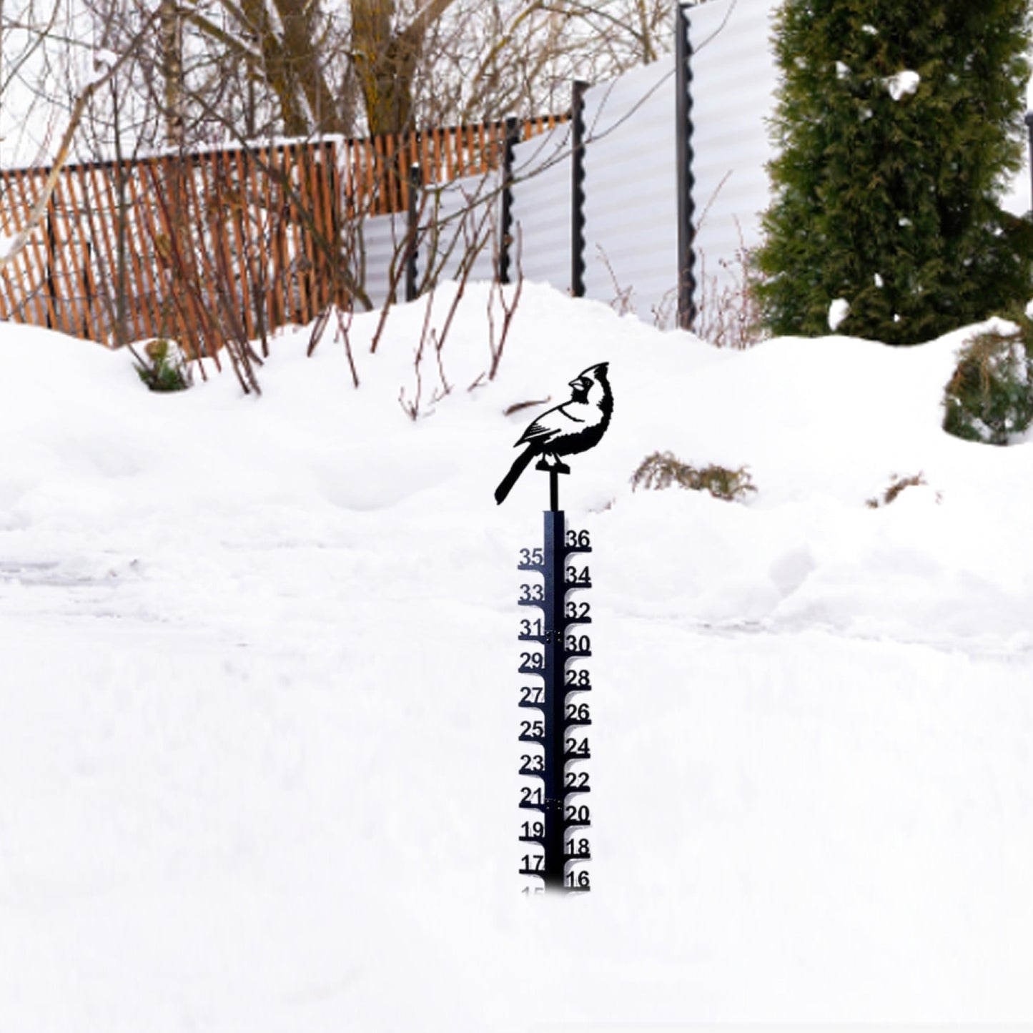 Iron Snow Measurement Device Weatherproof  Accurate Scales Garden Stakes  Yard Decor - youronestopstore23