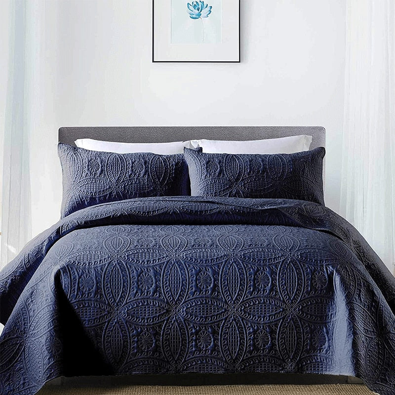 3 Piece Quilt Queen Size Soft Velvet Duvet Cover Bed Sheet Set Bedspreads Coverlet Bedding Set Winter Blanket - youronestopstore23