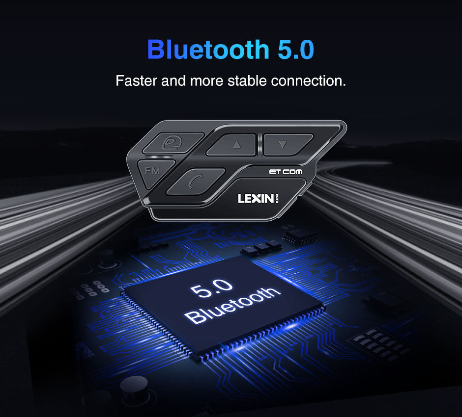 LEXIN 2PCS ET COM Helmet Intercom Motorcycle Bluetooth 5.0 Headsets, Built-in FM Radio Intercomunicodor Moto with 800mAh Battery - youronestopstore23