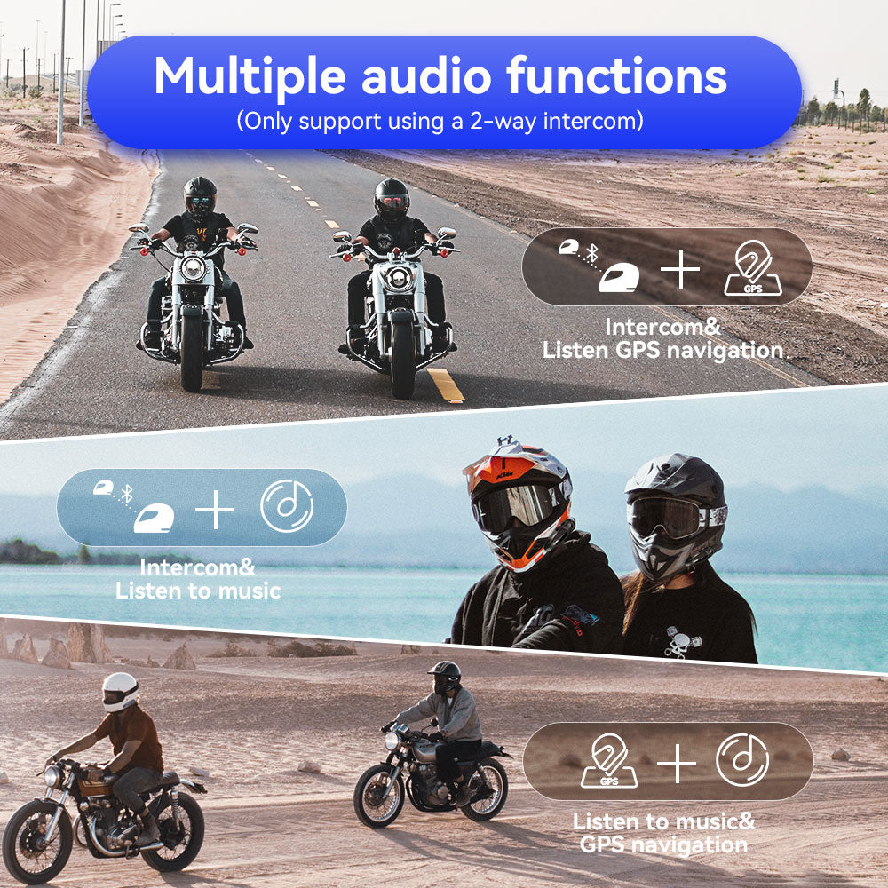 2022 Lexin GTX 2PCS Intercom Motorcycle Bluetooth Helmet Headsets ,Pairing With ONE Button Talk&amp;Listen to Music At One Time - youronestopstore23