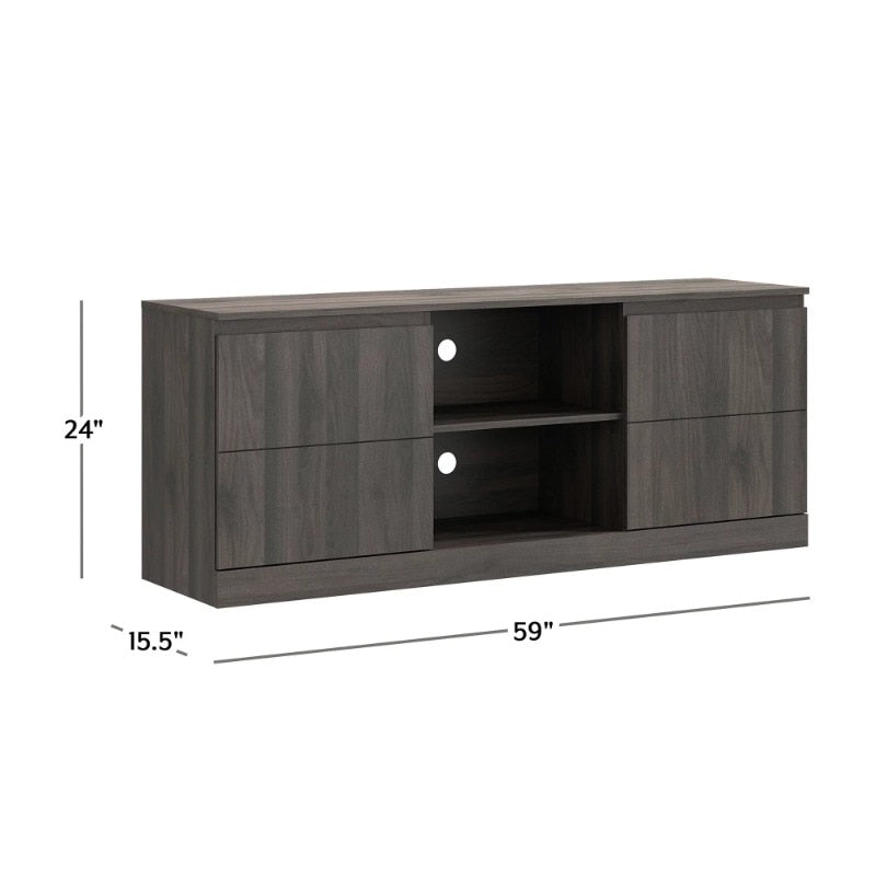 Brindle 60" TV Stand with Charging Station for TV's up to 65", Espresso