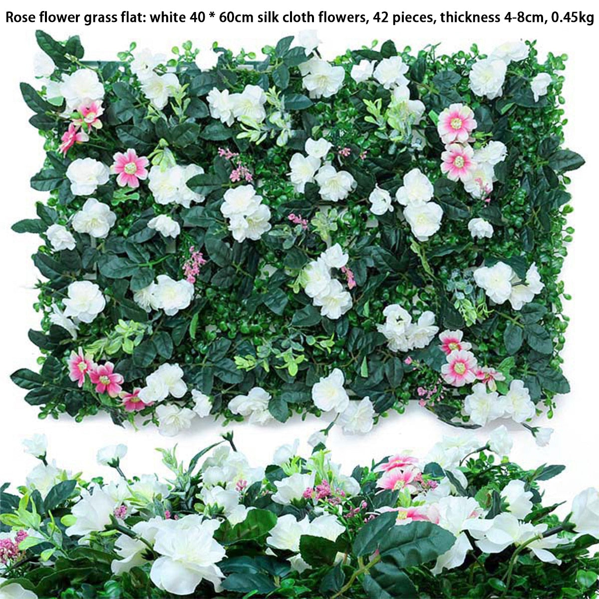 Artificial Plant Wall Reusable Grass Backdrop Wall Panel Plastic Garden Grass Flower Wall Fake Green Plant Hanging Fencing Décor - youronestopstore23