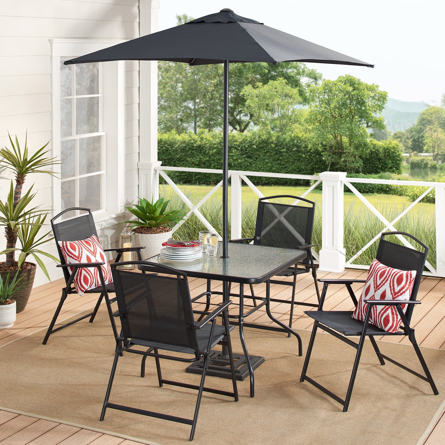 Mainstays Albany Lane 6 Piece Outdoor Patio Tables Chairs Set - youronestopstore23