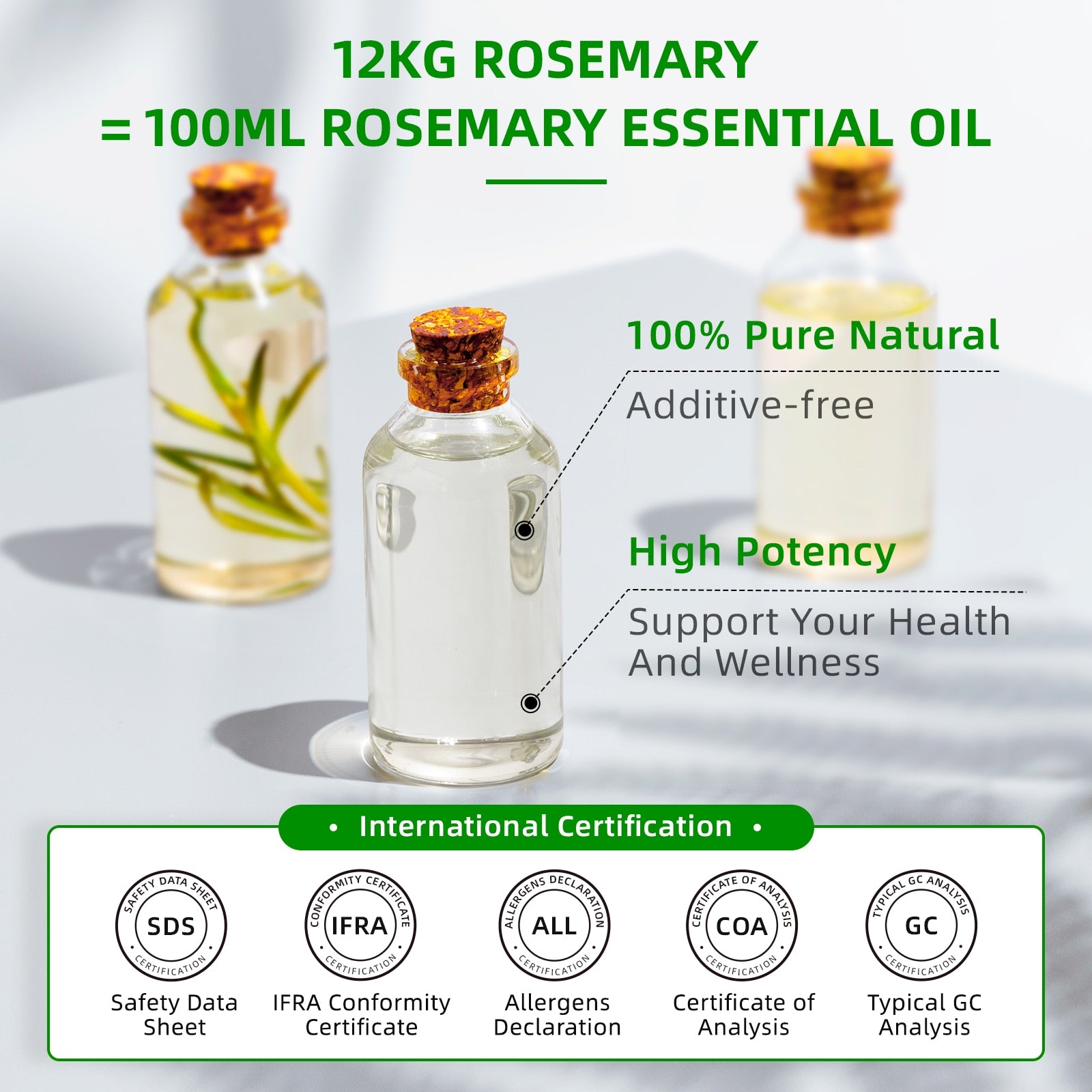 HIQILI 100ML Rosemary Essential Oils,100% Pure Nature for Aromatherapy | Used for Diffuse,Humidifier,Massage | Hair Growth - youronestopstore23