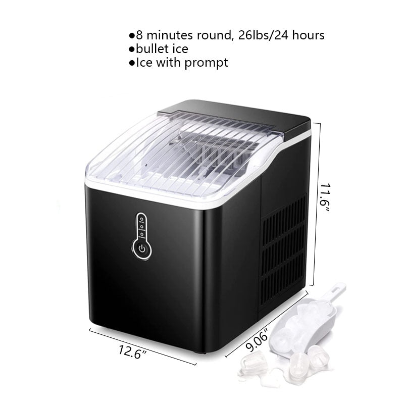 AGLUCKY Portable Ice Maker Countertop 26 Lbs in 24 Hours Self-Cleaning Ice  Machine - youronestopstore23