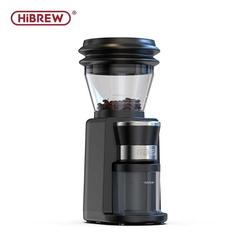HiBREW Automatic Burr Mill Electric Coffee Grinder with 34 Gears for Espresso American Coffee Pour Over Visual Bean Storage G3