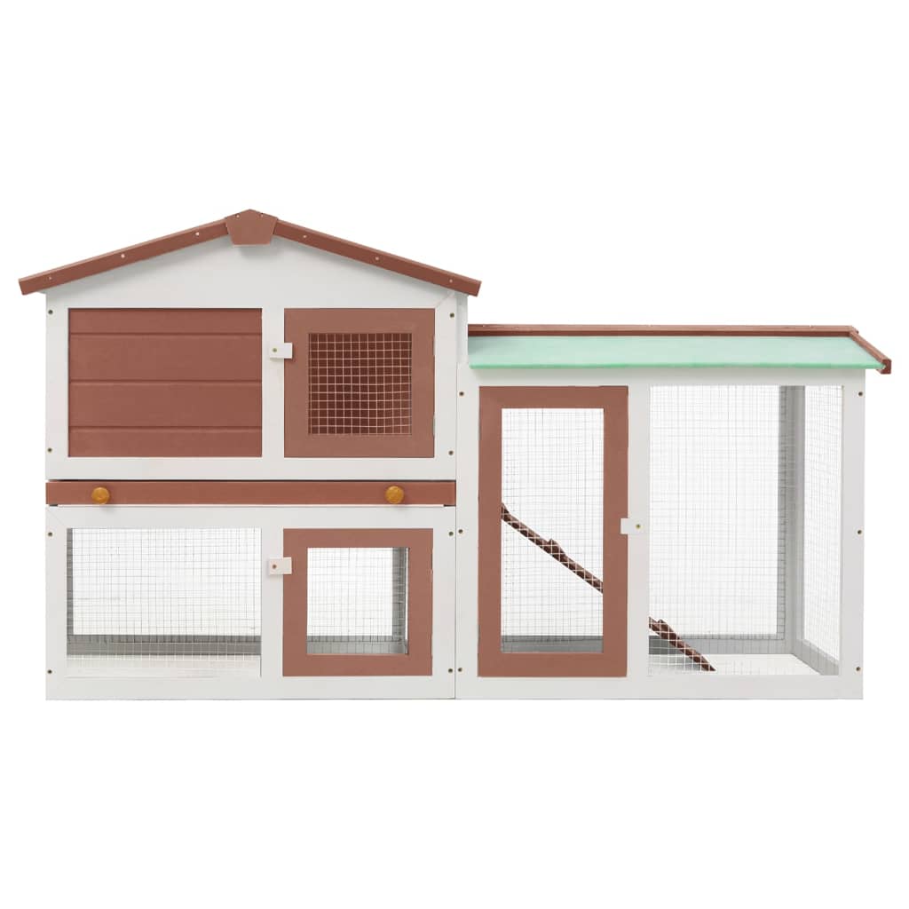 Outdoor Large Chicken coop Brown and White 57.1&quot;x17.7&quot;x33.5&quot; Wood Easy to assemble Durable For outdoor backyard gardens - youronestopstore23