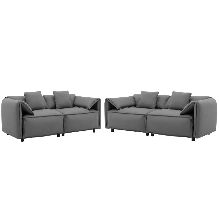 Luxury Modern Style 2 - Piece Living Room Set With 4 Tosiing pillows,High Quality Upholstery And Sturdy Construction