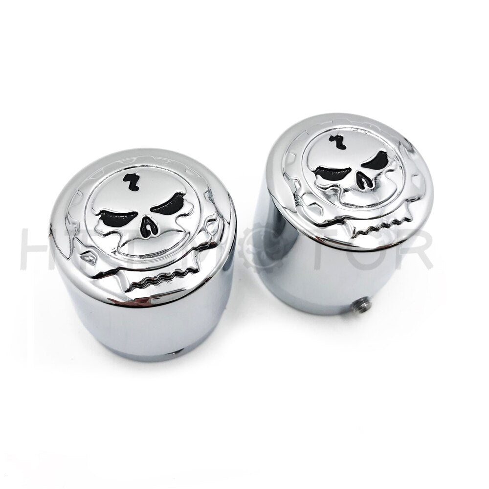 Aftermarket Free Shipping Motorcycle 29mm Axle Nut Cap Skull Zombie Emblem For Universal Harley Davidson Choppers Honda CHROMED - youronestopstore23