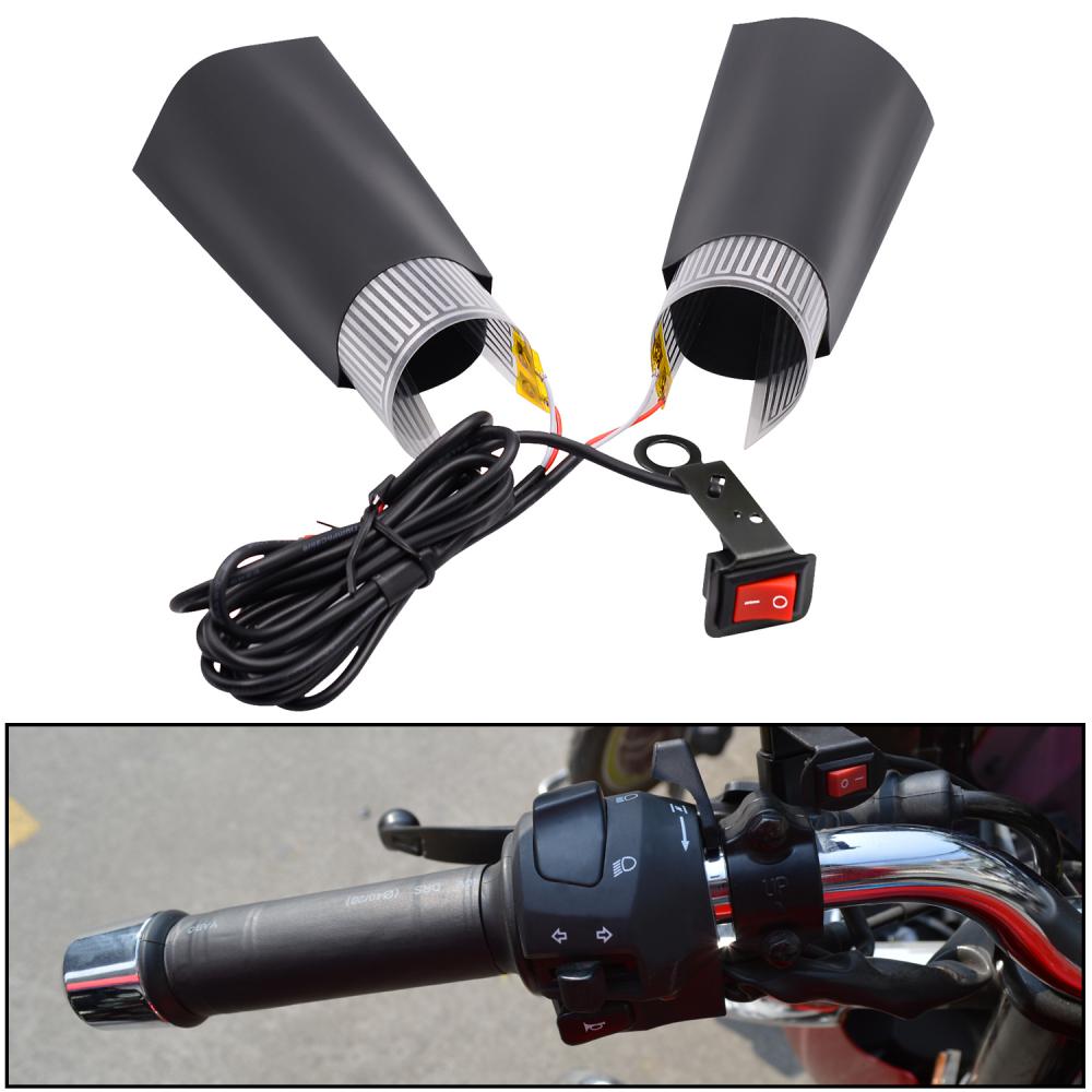 One Pair 12V Motorcycle Handlebar Heating Handle Heated Grips Handle with Adjustable Switch For Dirt Bike Motorcycle - youronestopstore23