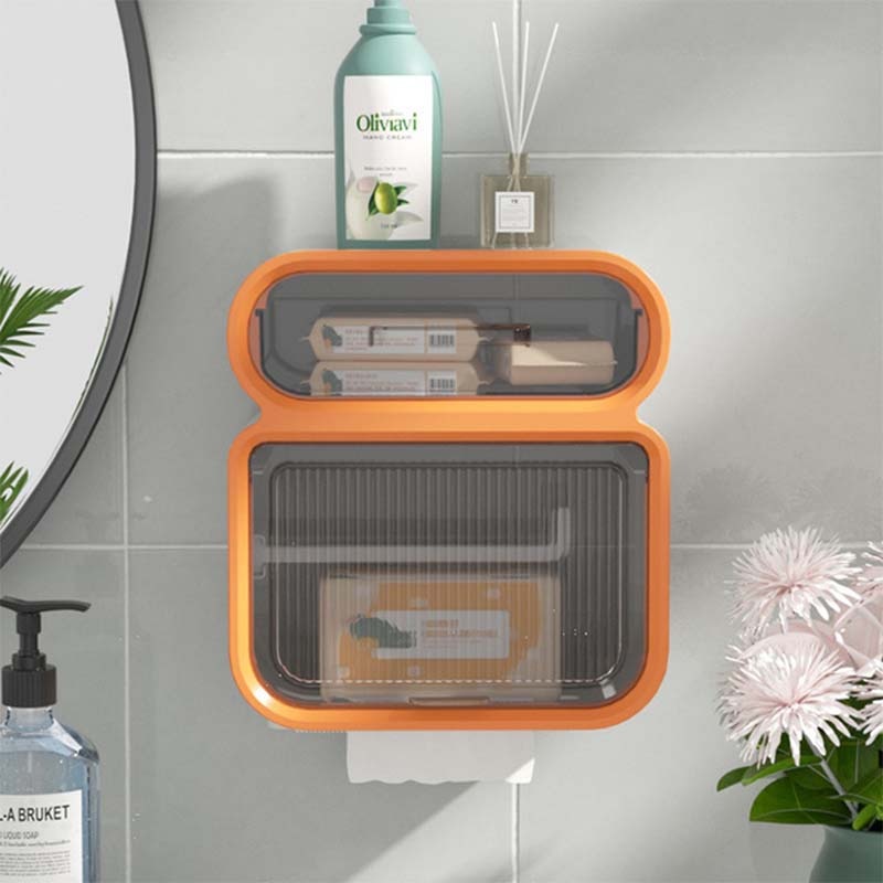 Waterproof Toilet Paper Tray Roll Wall Mount Paper Holder Storage Box Organizer Multifunctional Tissue Box Bathroom Accessories