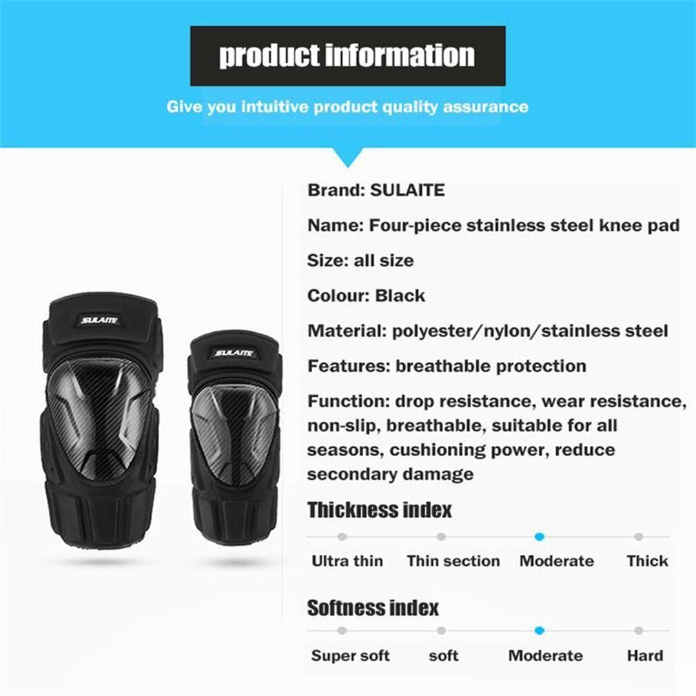 2pcs Off-road Motorcycle Knee Pads Windproof Warm Anti-fall Rider Elastic Breathable Adjustable Knee Mountain Bike Elbow Guard - youronestopstore23