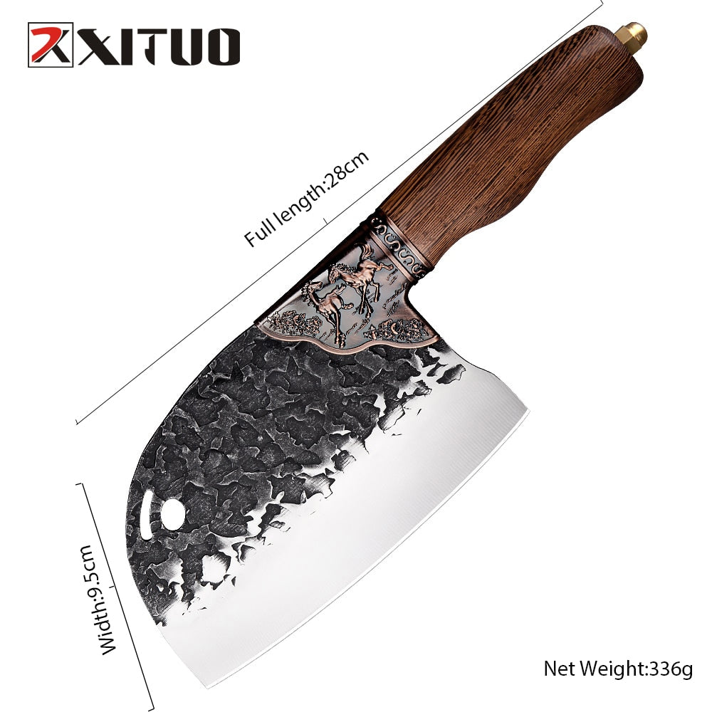 XITUO Full Tang Outdoor Kitchen Knife Blank Handmade Stainless Steel Blade Tool Multifunction Chef Chopping Boning Knife Sharp - youronestopstore23