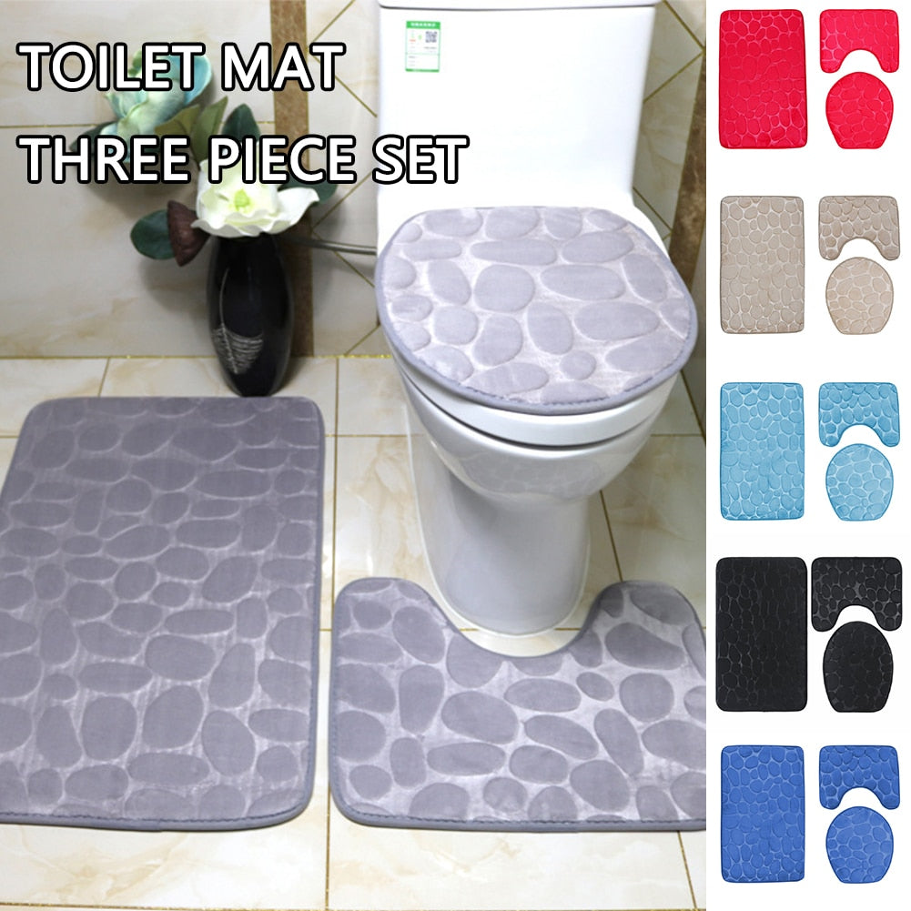 Bathroom Non-slip Mat Pebble Embossed Floor Mat Toilet Floor Absorbent Mat Bathroom Quick Absorption Of Water Carpet Home Decor