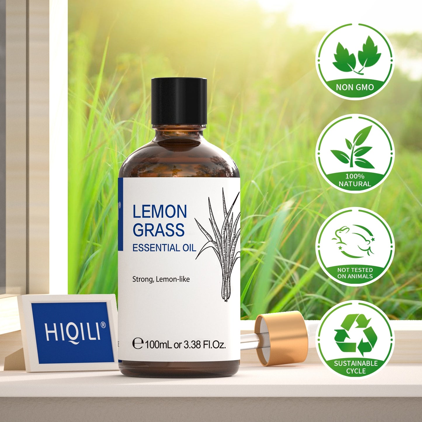 HIQILI 100ML Lemongrass Essential Oils,100% Pure Nature for Aromatherapy | for Diffuser,Humidifier,Massage | Mosquito Repellent - youronestopstore23