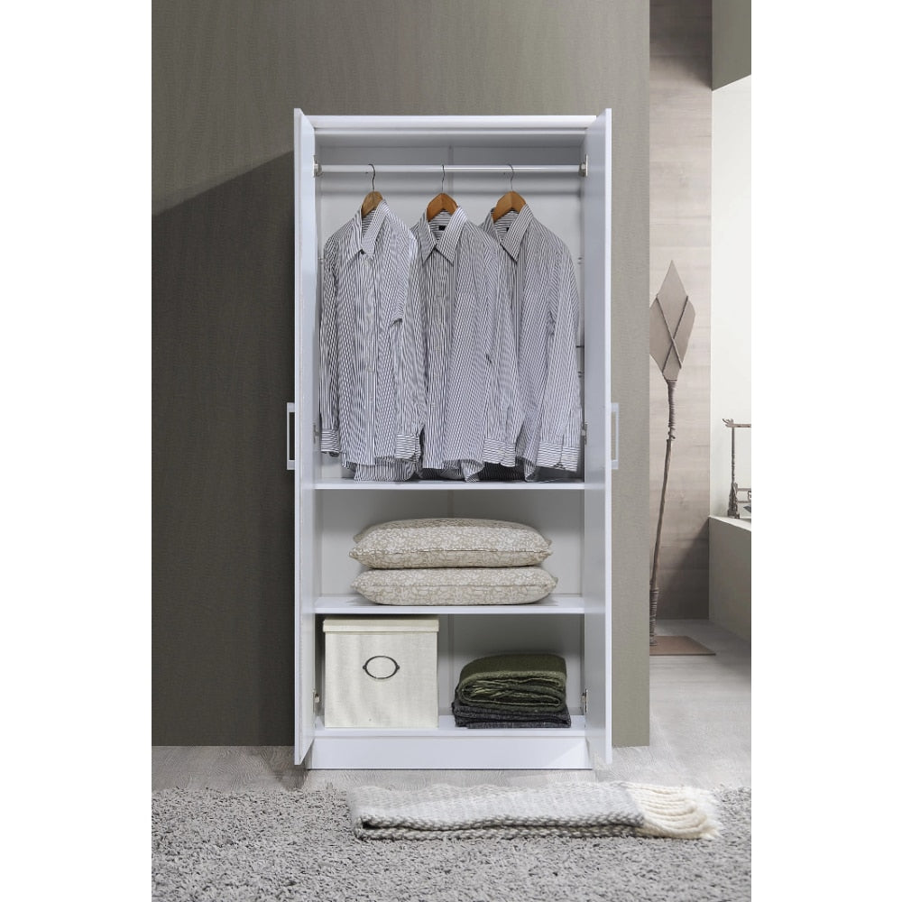 Hodedah 2-Door Wardrobe with 4-Shelves,  portable closet wardrobe