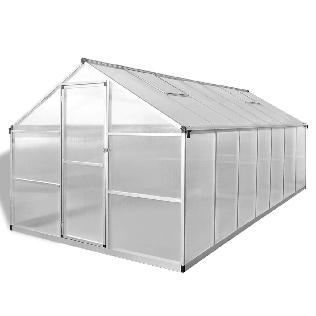 Aluminum Greenhouse Polycarbonate Walk-in Garden Greenhouse Kit with Adjustable Roof Vent - youronestopstore23
