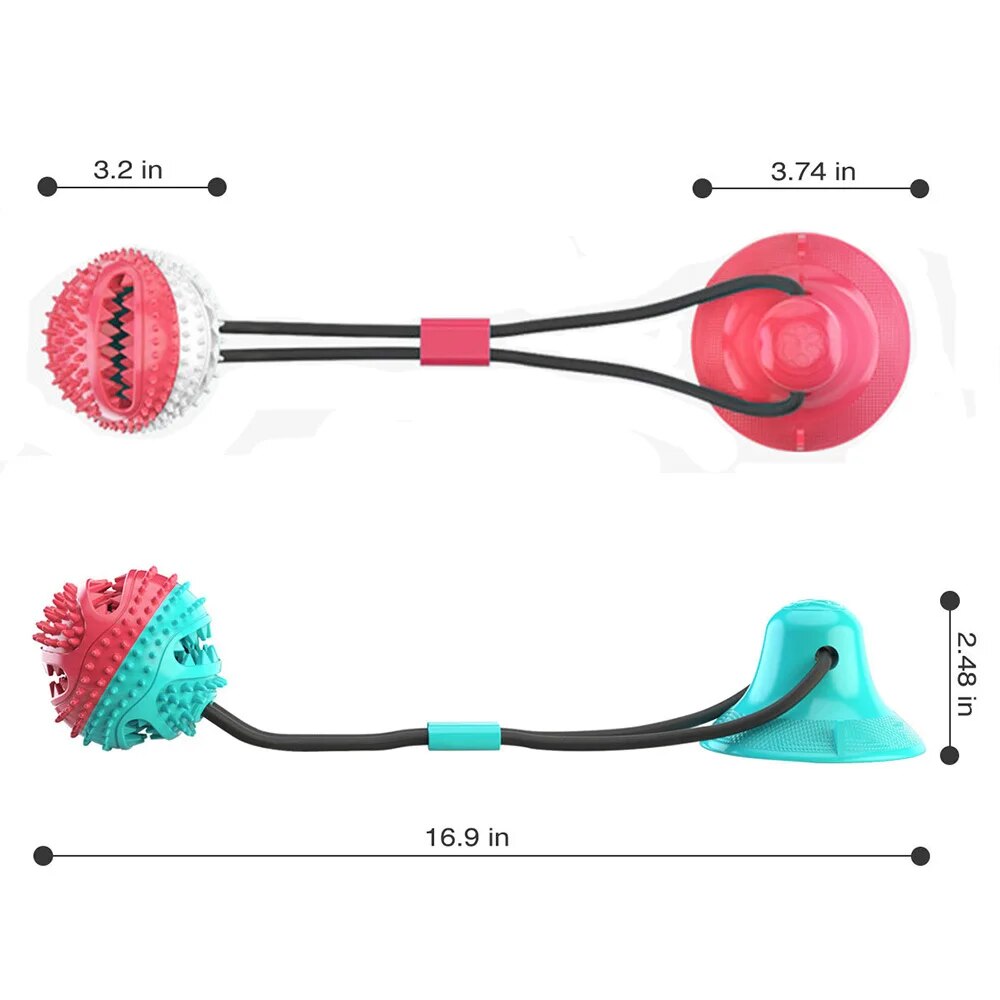 Dogs Food Toys Silicon Suction Cup Tug Interactive Dog Ball Toy For Pet Chew Bite Tooth Cleaning Toothbrush Feeding Pet Supplies