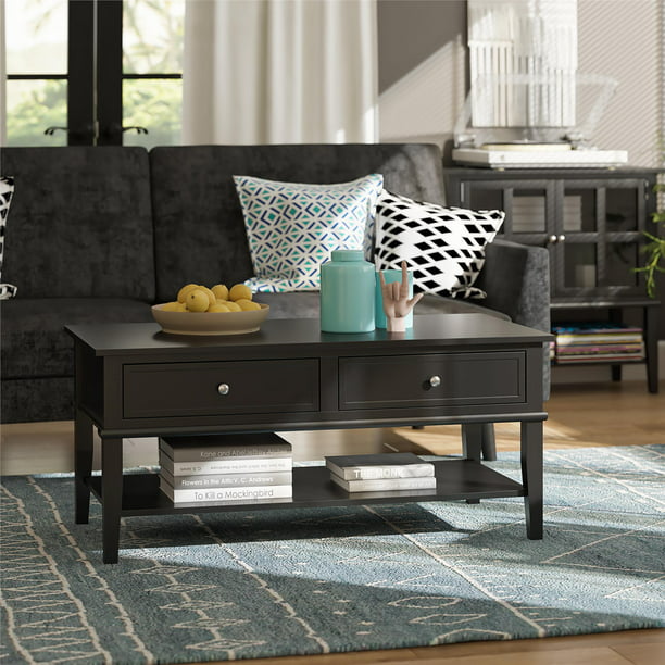 Desert Fields Eclectic Boho Coffee Table, Black coffee table