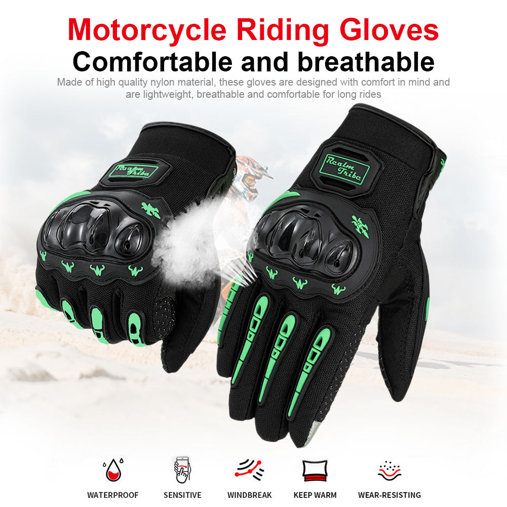 Motorcycle Gloves Leather Anti-slip Touch Screen Motor Gloves Sports Protection Full Finger Waterproof - youronestopstore23