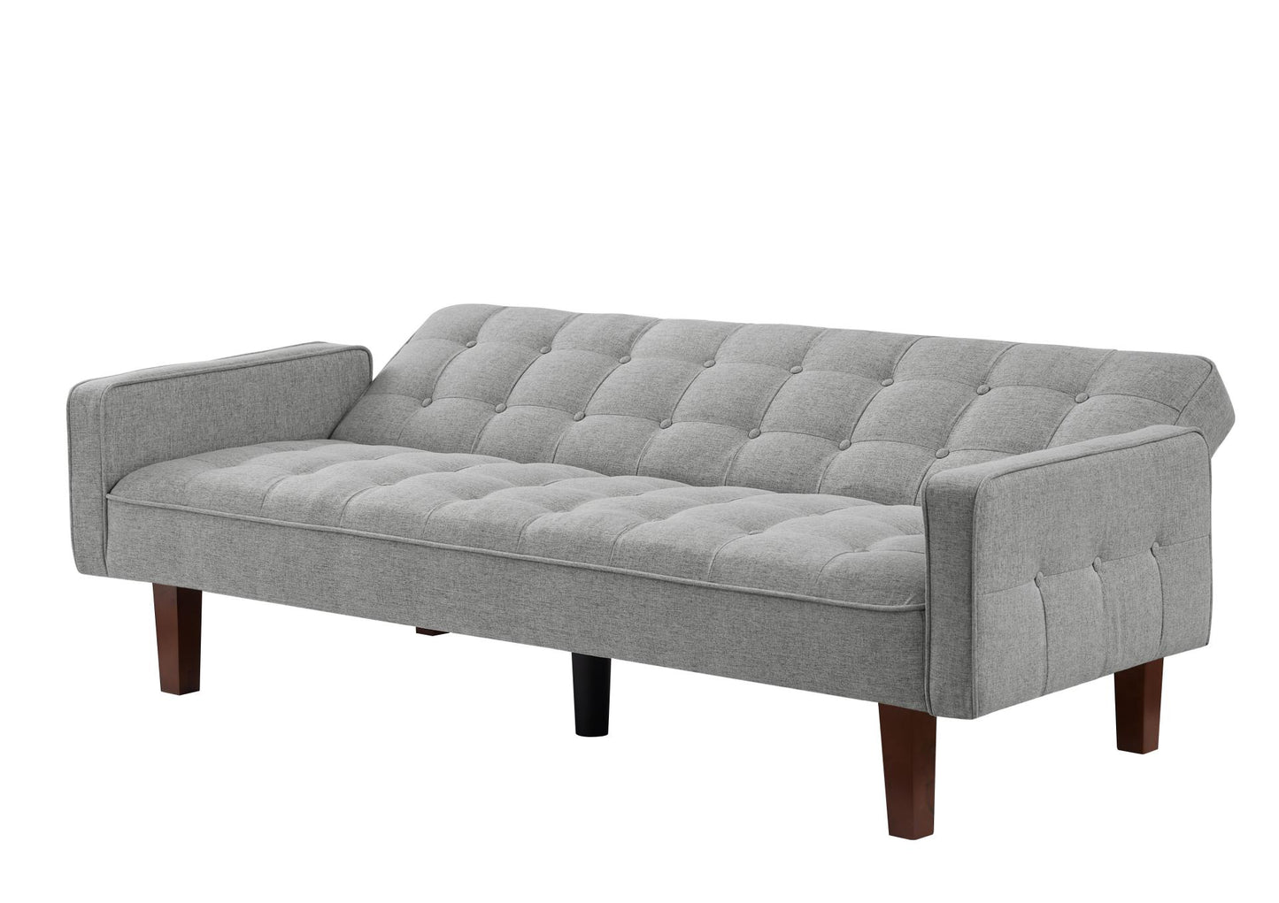 Linen Futon Sofa Bed 73.62 Inch Fabric Upholstered Convertible Sofa Bed, Minimalist Style for Living Room, Bedroom.