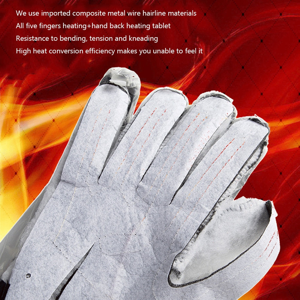 Electric Gloves Warmer Portable Gloves Heater Removable Heater Full Finger Mittens Temperature Regulation for Cycling Motorcycle - youronestopstore23