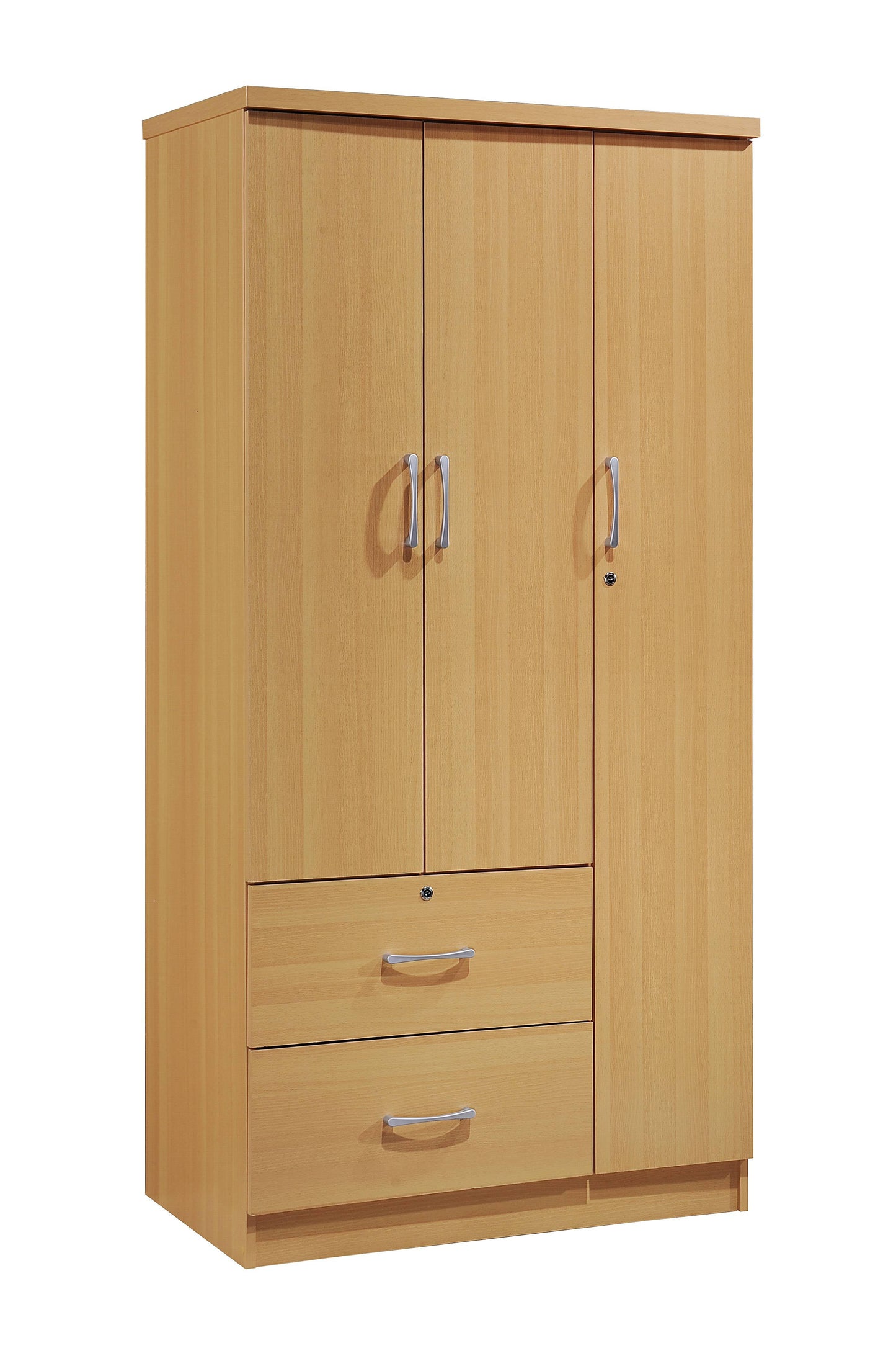 Hodedah 3 Door Bedroom Armoire with Drawers,  furniture  storage cabinet  armario