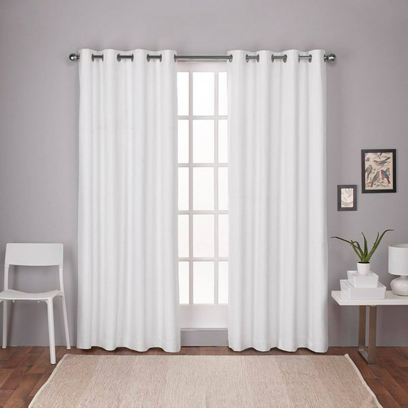 London Textured Linen Room Darkening Blackout Grommet Top Curtain Panel Pair, 54x108, Dove Grey Ethiopian home decor Cortinas sa
