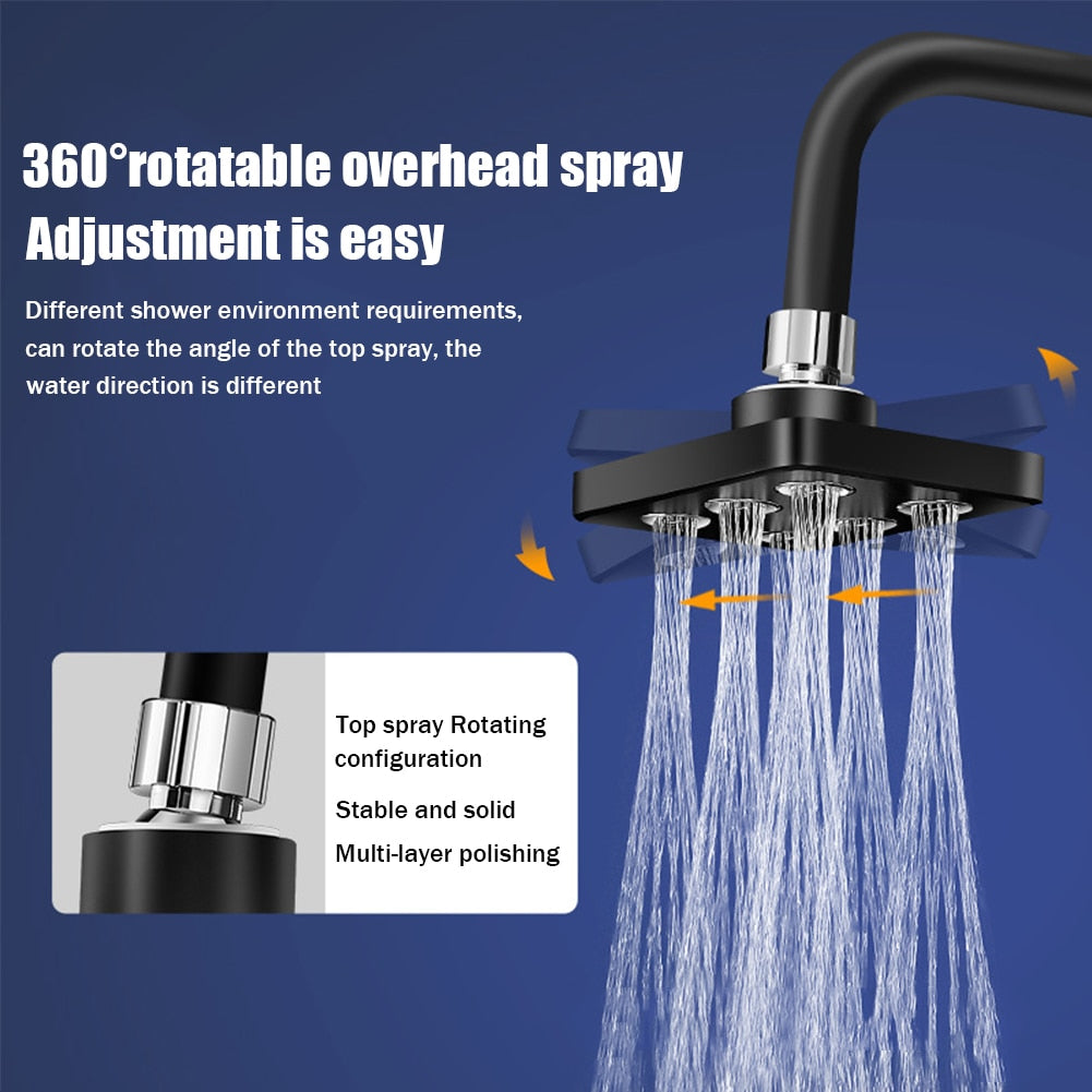 High Pressure Showerhead Water Saving Water Flow Rainfall Shower Head Shower System Replacement Parts Bathroom Accessories