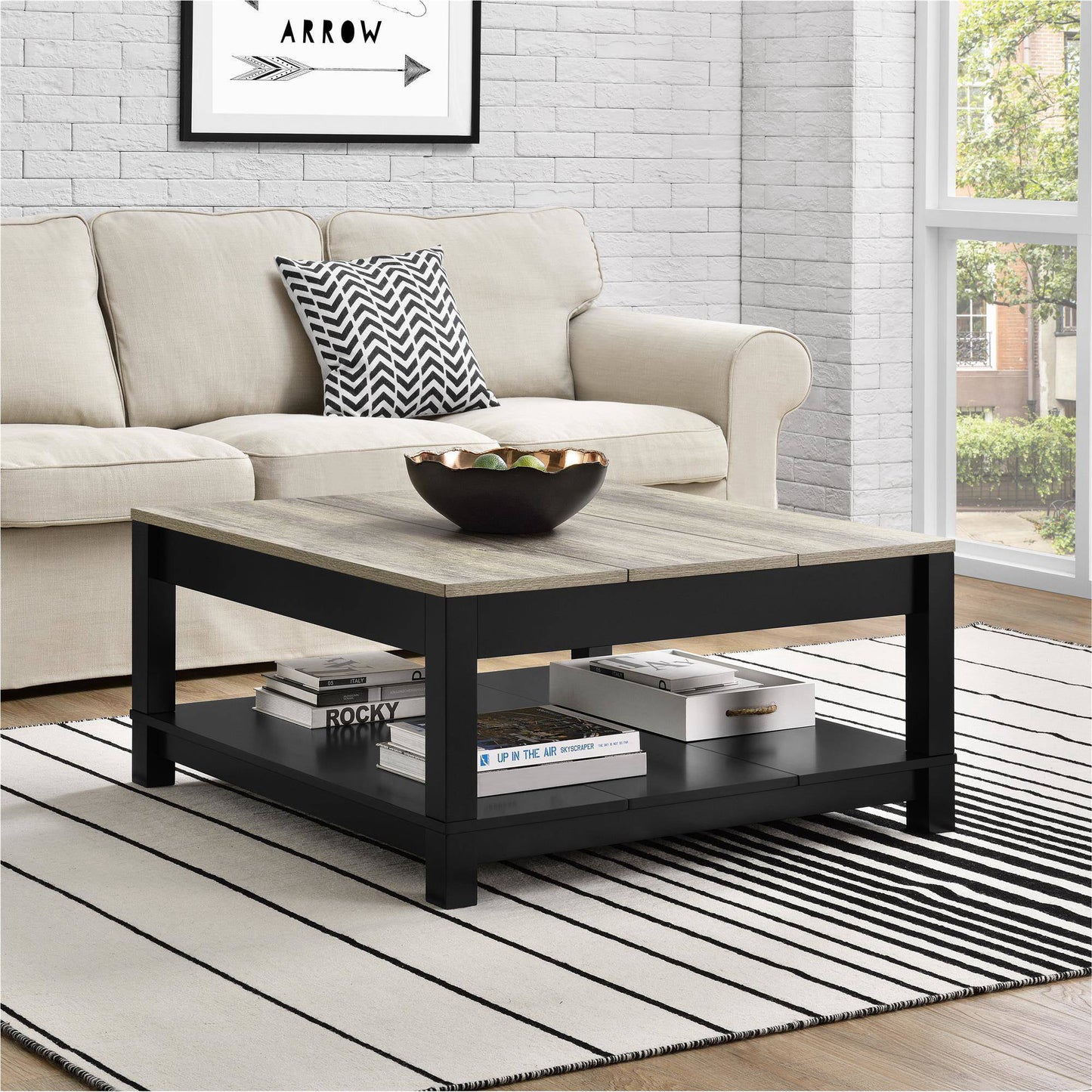 Better Homes & Gardens Langley Bay Coffee Table, Gray/Sonoma Oak living room table