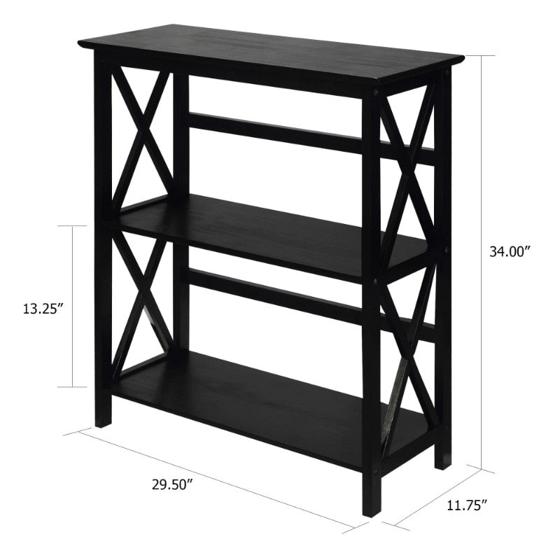 Yu Shan CO USA Ltd 324-32 Montego 3 tier Bookcase  Black cube shelf