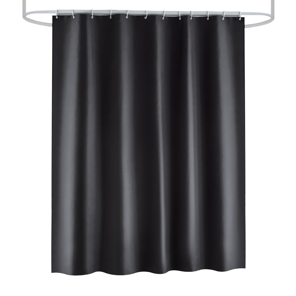 Heavy Duty Solid Shower Curtain Fabric Waterproof Bathroom Curtain Long Stall Size 230CM Black White Grey Brown Blue Color