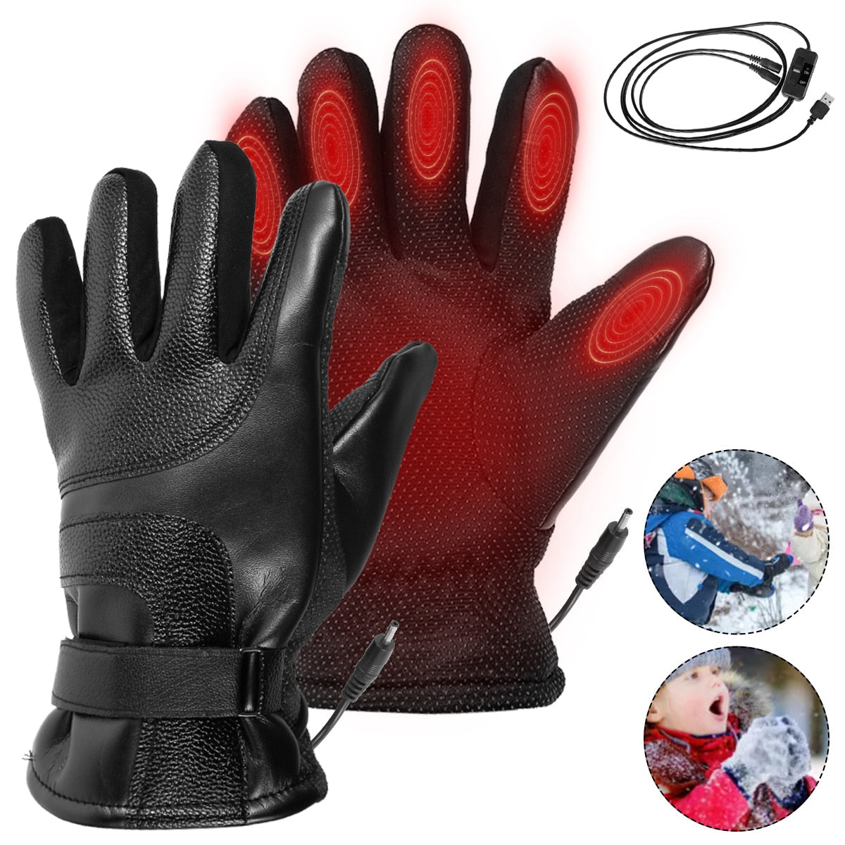 Motorcycle Gloves Touch Screen Rechargeable USB HeatedGloves Winter - youronestopstore23